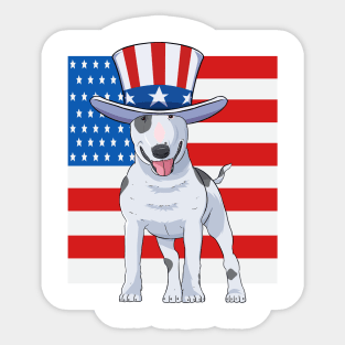 Bull Terrier 4th Of July Sticker